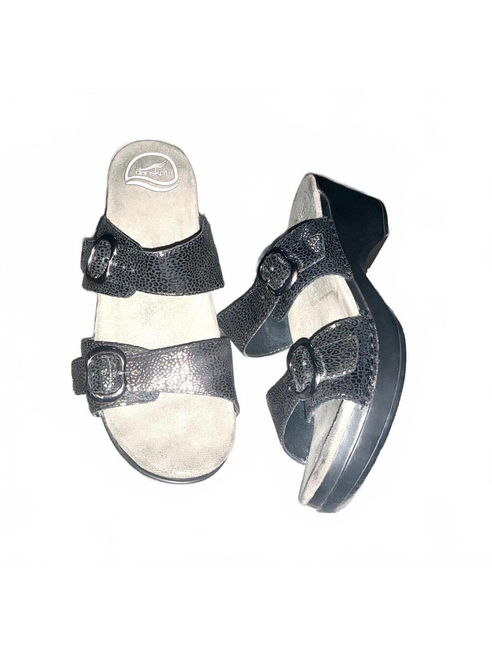 10 40 Dansko Mule Silver Sandals